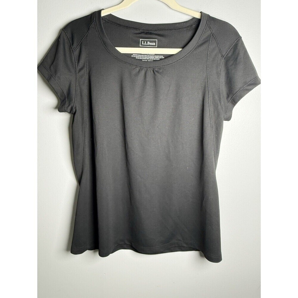 L.L Bean Performance Tee Lightweight Womens Black Short Sleeve Size Large